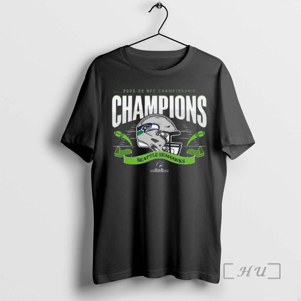 Officials Seahawks 2025 26 Nfc Championship Champions T-Shirts, Hoodie, Sweatshirt | PrintMintTees.com