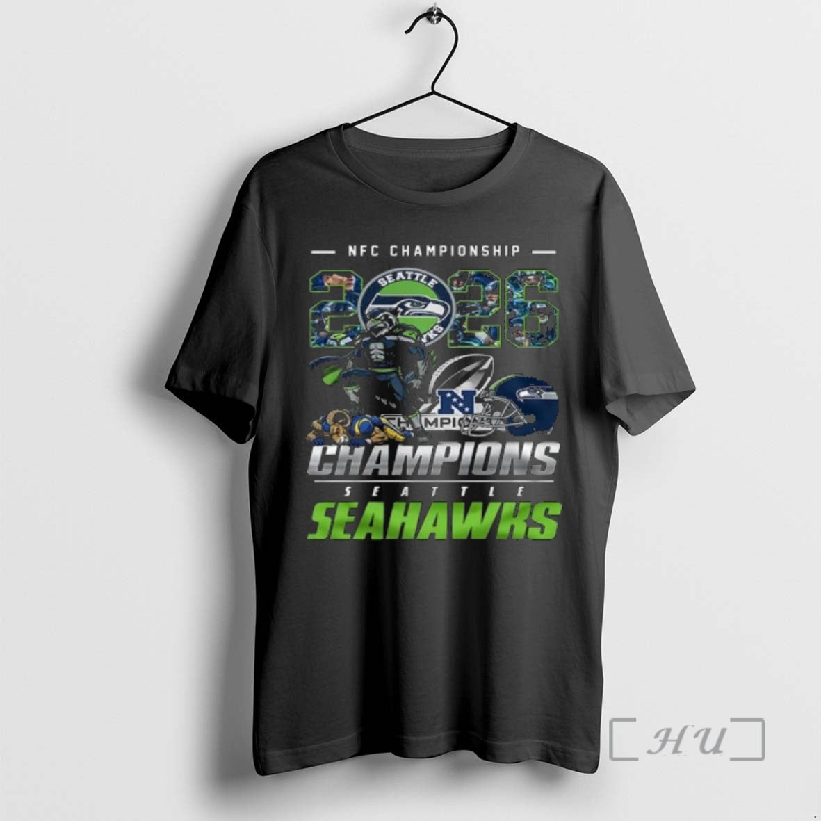 Officials Seahawks 2026 Nfc Championship Champions Mascot T-Shirts, Hoodie, Sweatshirt | PrintMintTees.com