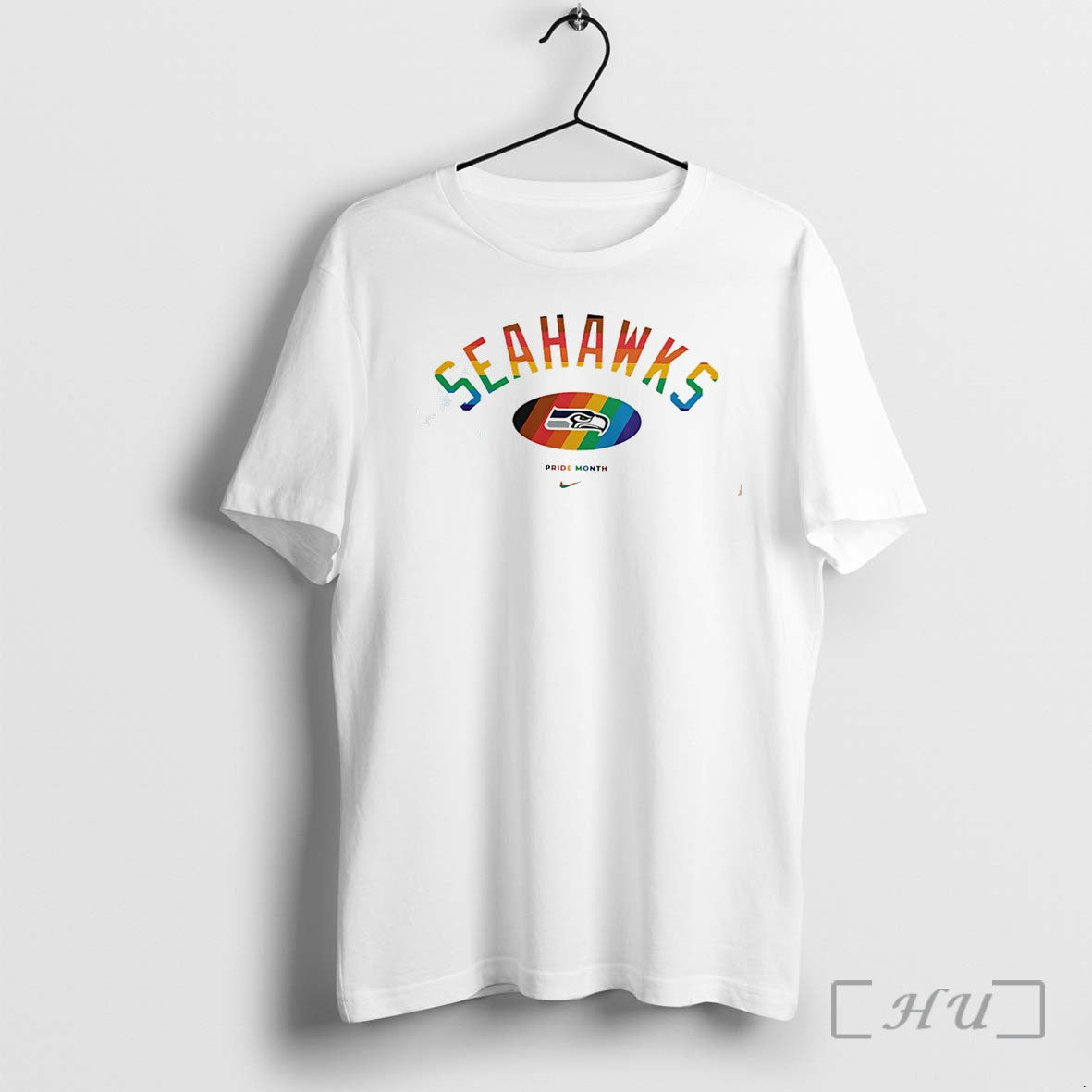 Officials Seattle Seahawks Pride Month Rainbow Logo Tee
