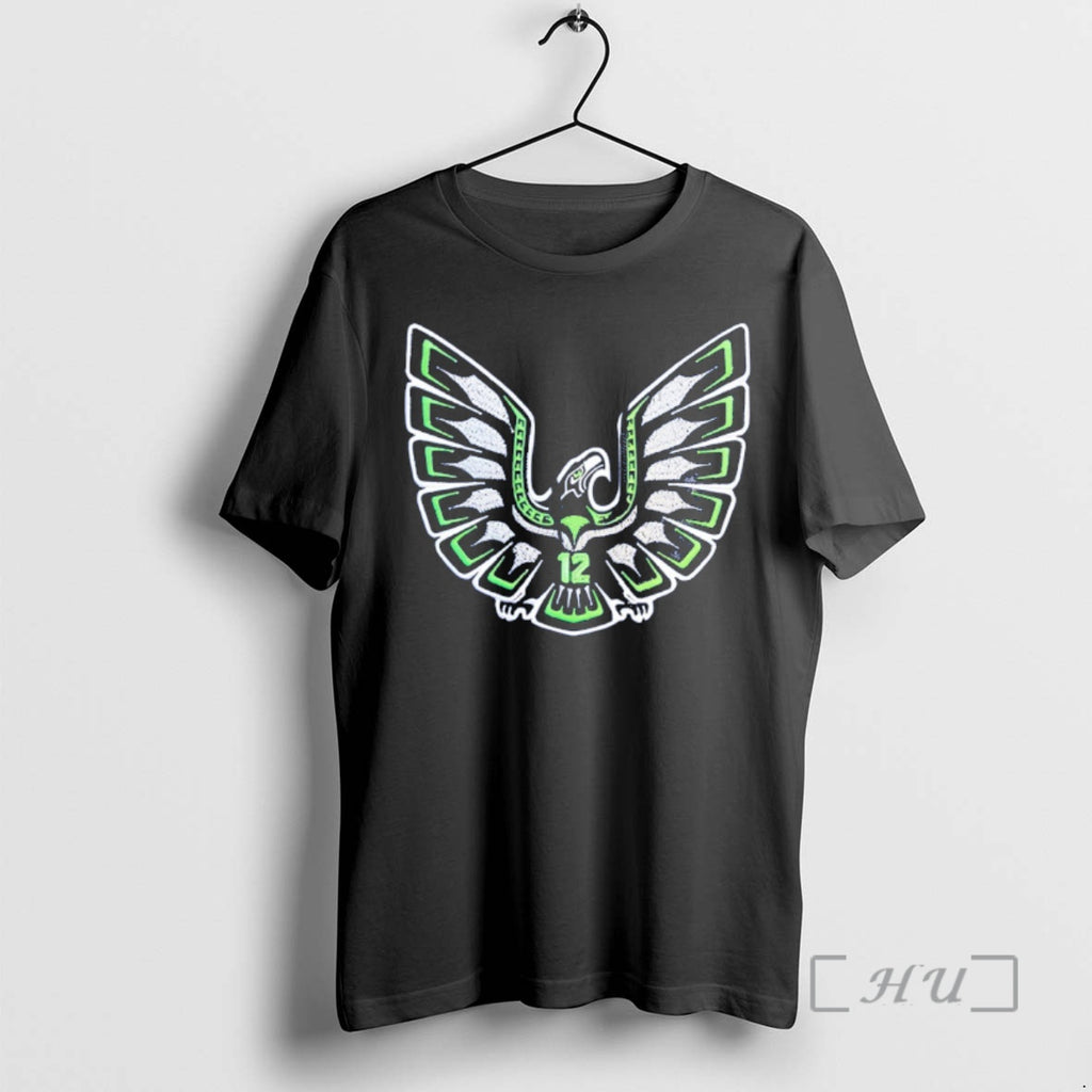 Officials Seattle Tribal Hawk 12th Man Logo T-Shirts, Hoodie, Sweatshirt | PrintMintTees.com