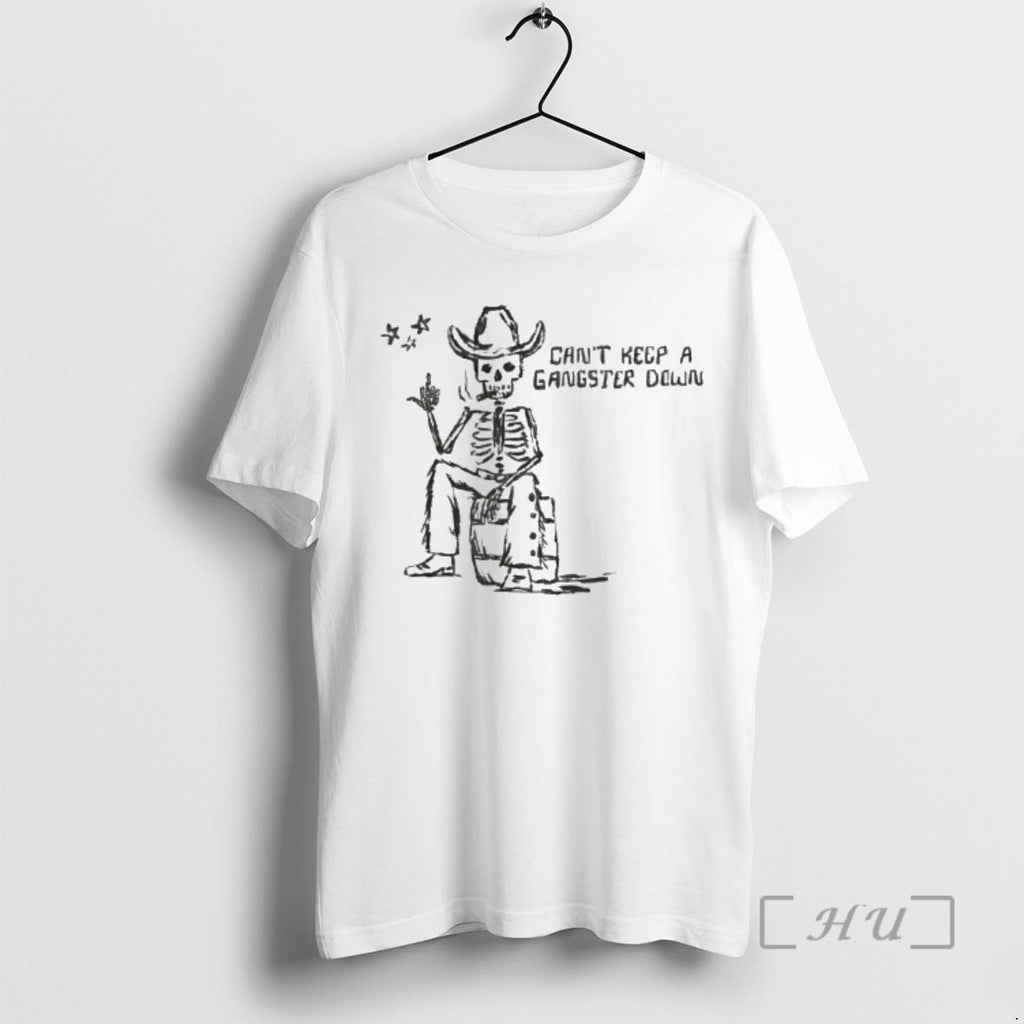 Officials Skeleton Cowboy Cigar Cant Keep A Gangster Down T-Shirts, Hoodie, Sweatshirt | PrintMintTees.com