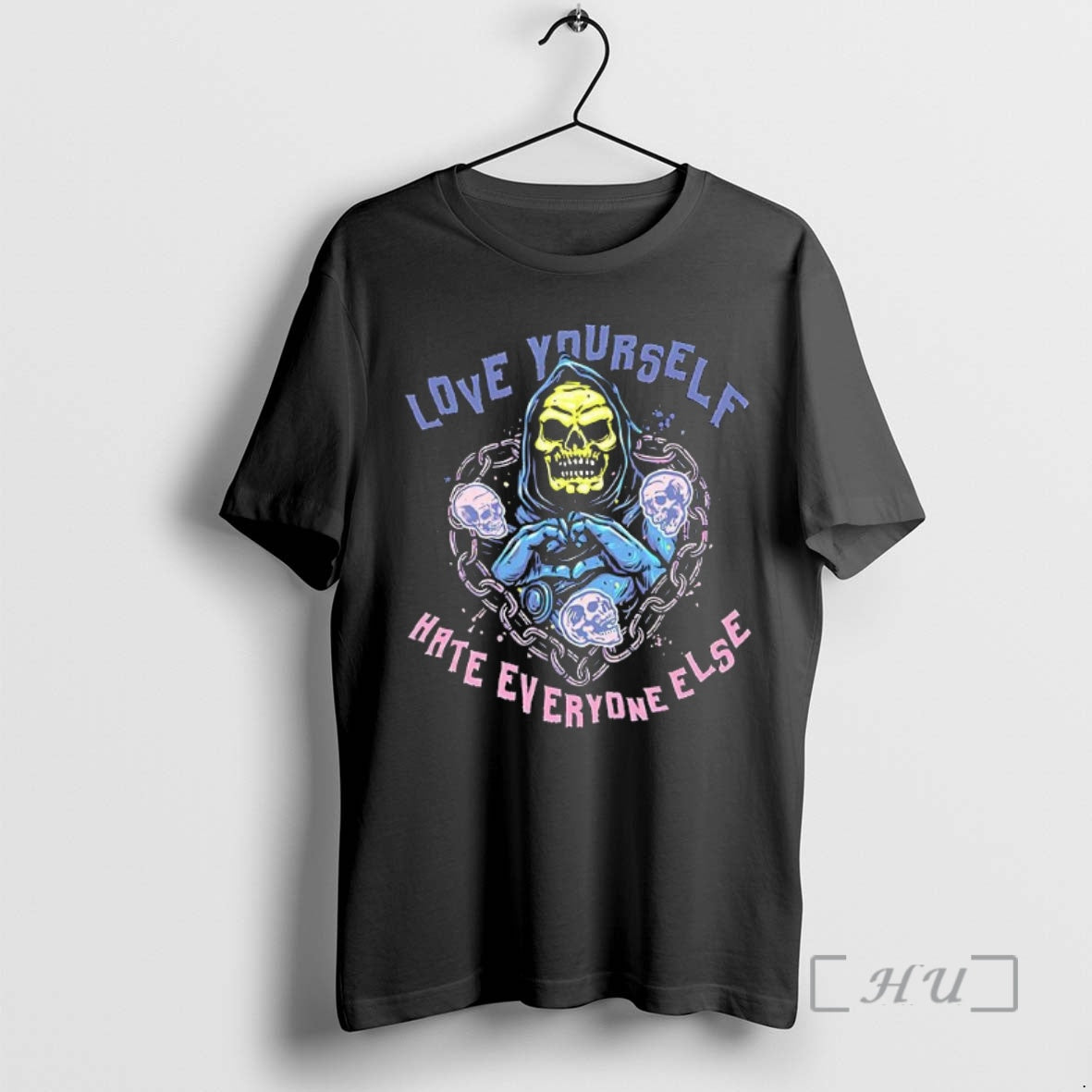 Officials Skeletor Masters Of The Universe Love Yourself Hate Everyone Else Woman Premium T Shirts Hoodie, Sweatshirt