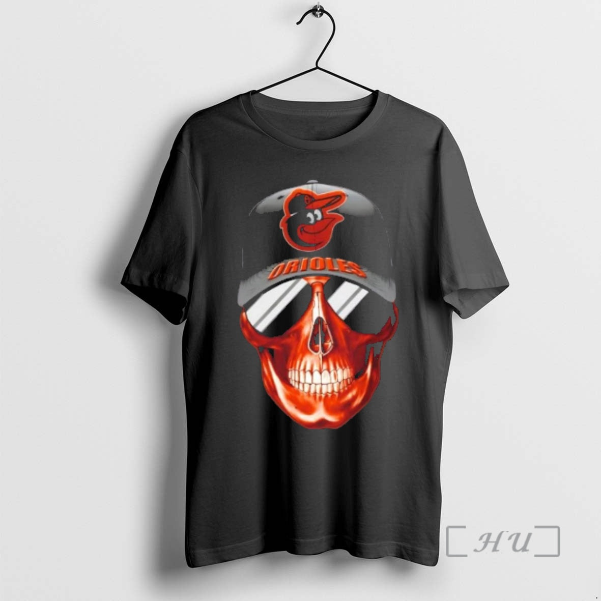 Officials Skull Wearing A Cap Baltimore Orioles And Smiling With Fans Premium T Shirts Sweater Hoodie, Sweatshirt