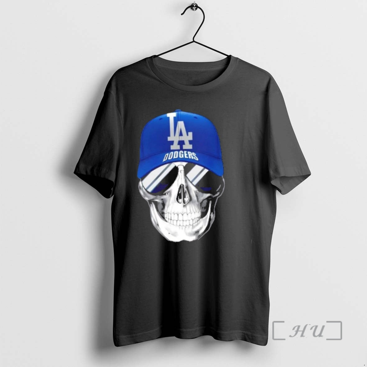 Officials Skull Wearing A Cap Los Angeles Dodgers And Smiling With Fans Premium T Shirts Hoodie, Sweatshirt