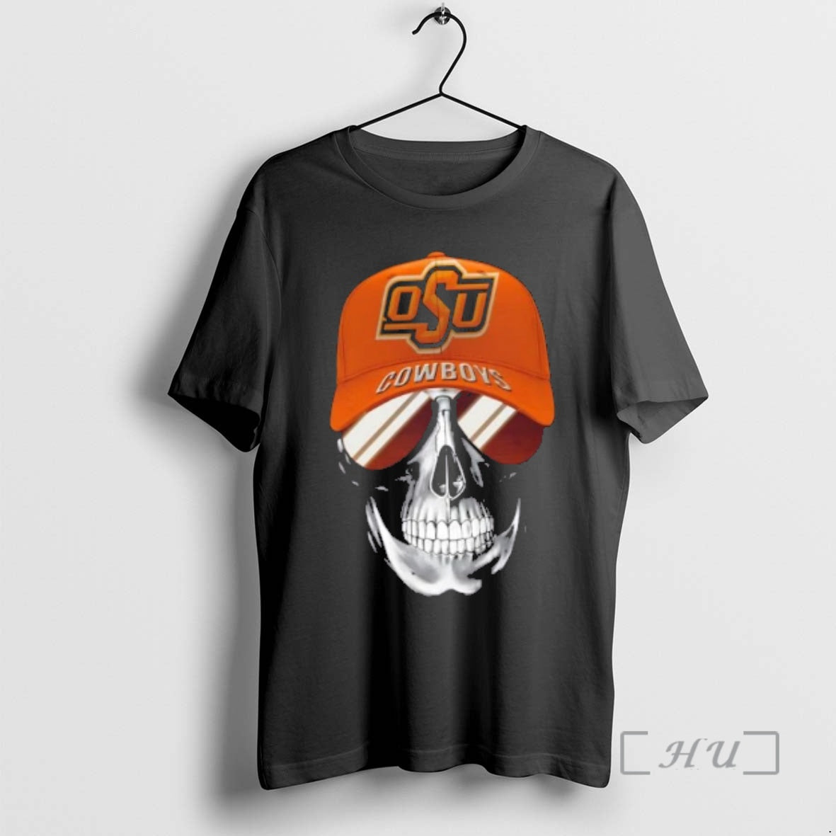Officials Skull Wearing A Cap Oklahoma State Cowboys And Smiling With Fans Premium T Shirts Hoodie, Sweatshirt