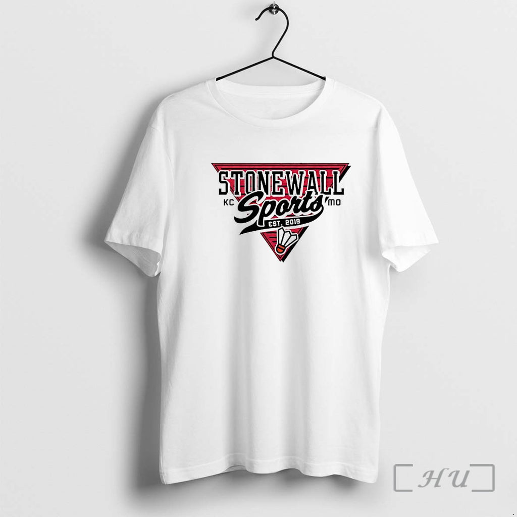 Officials Stonewall Sports Est 2019 Badminton Shuttlecock Kansas City Missouri Triangle Logo Premium T Shirts
