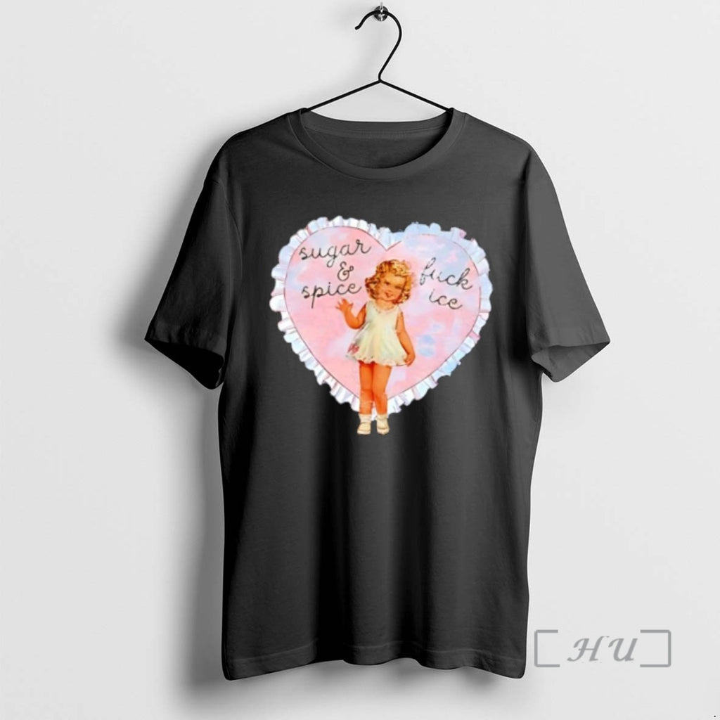 Officials Sugar And Spice Vintage Girl Heart Frame Ruffle T-Shirts, Hoodie, Sweatshirt | PrintMintTees.com