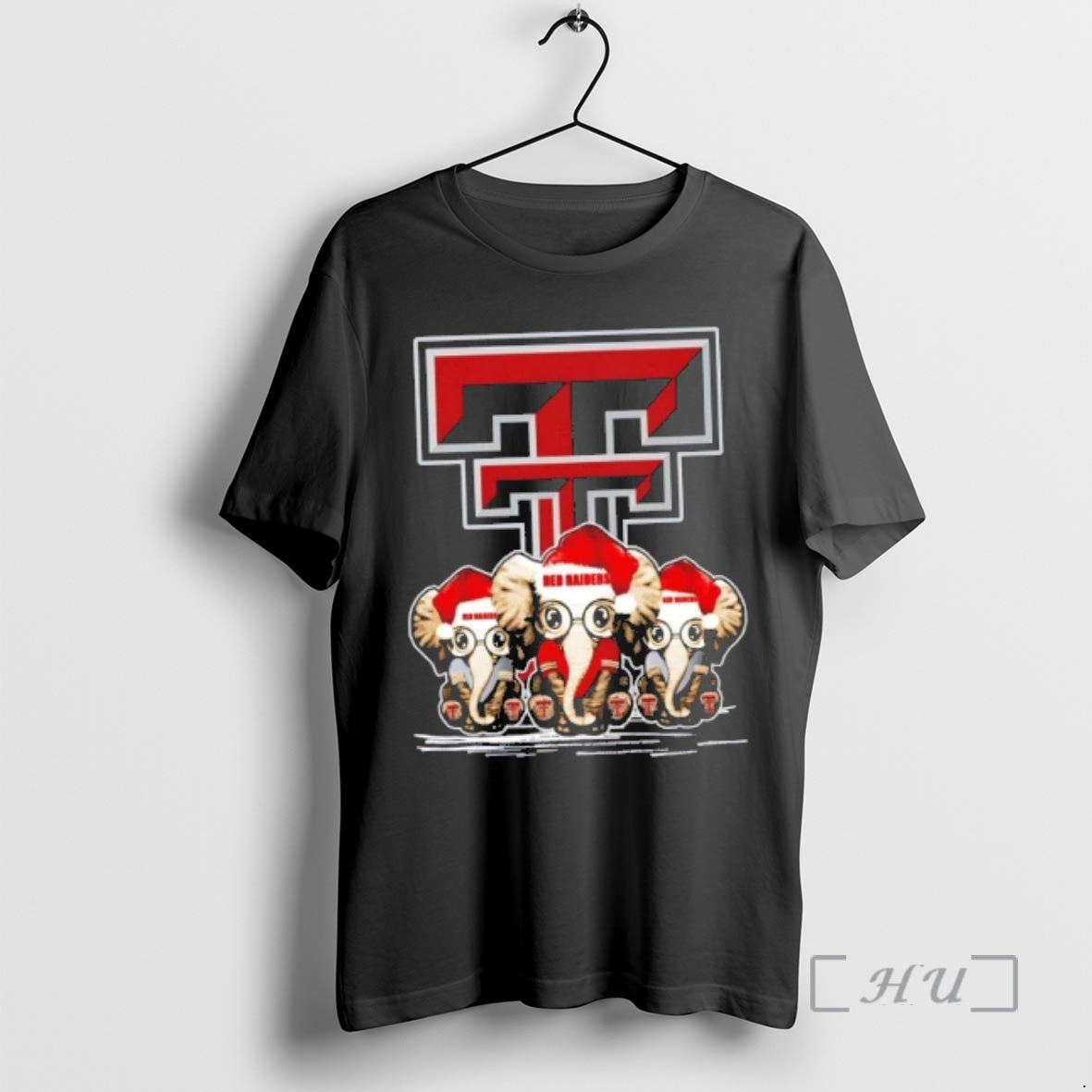 Officials Texas Tech Red Raiders X Elephants Santa Hat Merry Christmas Premium T Shirts Sweater Hoodie, Sweatshirt