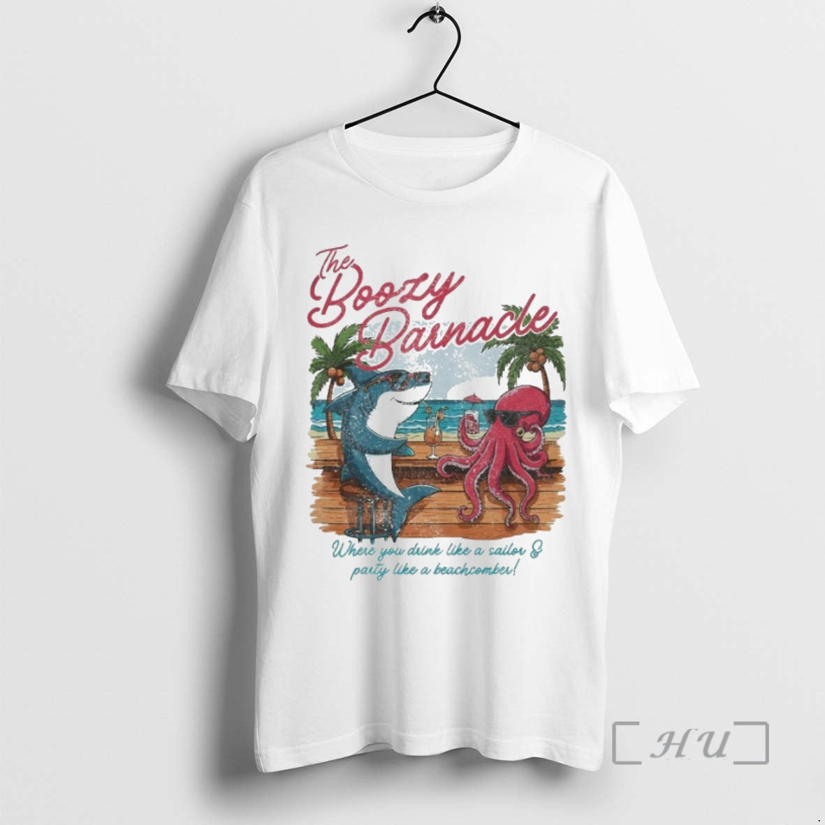 Officials The Boozy Barnacle Where You Drink Like A Sailor Party Like A Beachcomber Shark T-Shirts, Hoodie, Sweatshirt