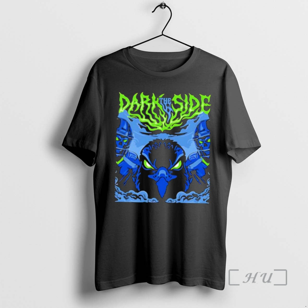 Officials Top The Dark Side Neon Green Text Evil Hawk Skulls Premium T Shirts Sweater Hoodie, Sweatshirt | PrintMintTees.com