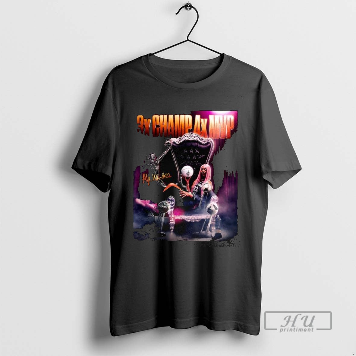 Officials Trending Aja Wilson Wnba 3x Champ 4x Mvp Signature Graphic Tee Shirt Sweatshirt Hoodies