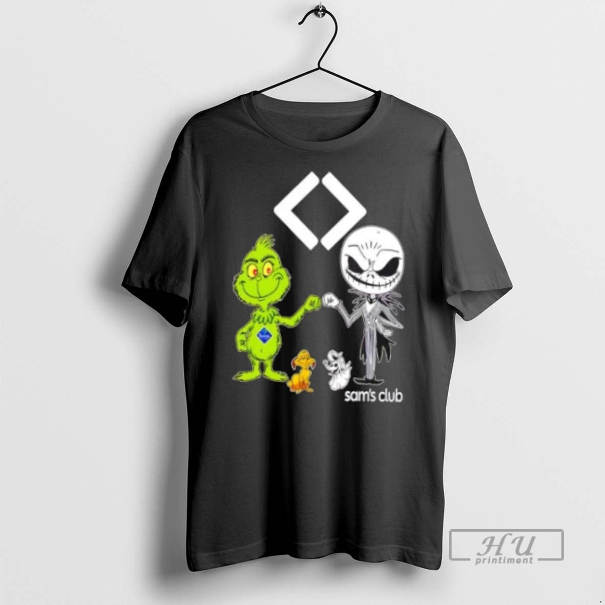 Officials Trending Sams Club X Grinch And Jack Skellington Fist Bump Friends T Shirt