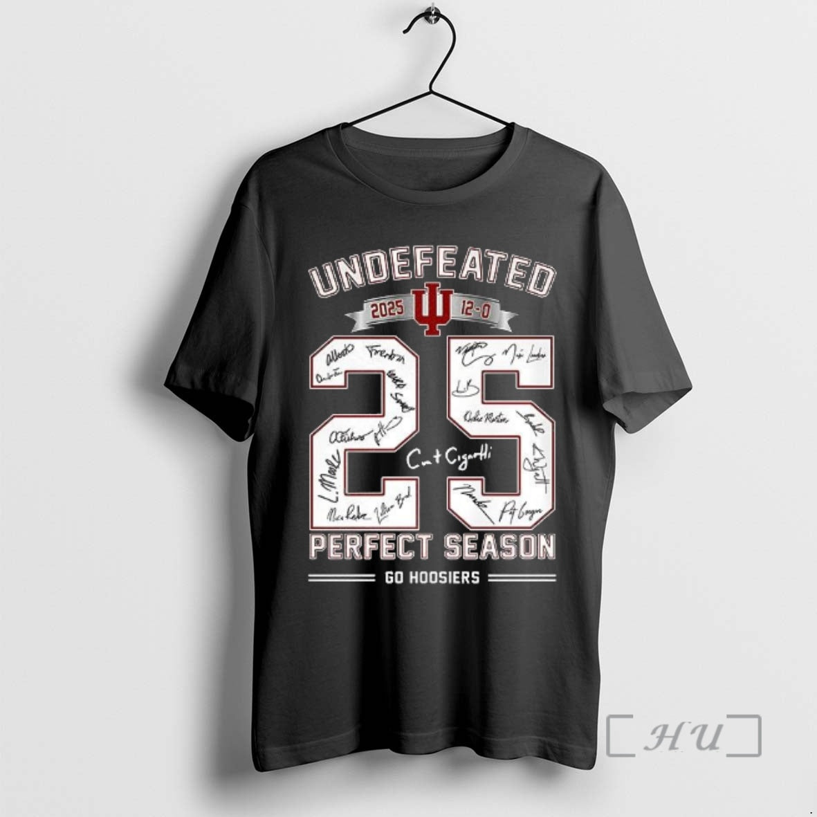 Officials Undefeated Perfect Season Go Hoosiers 2025 Signature T-Shirts, Hoodie, Sweatshirt | PrintMintTees.com