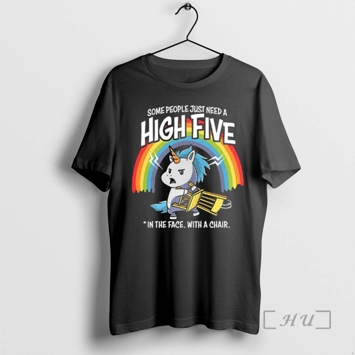 Officials Unicorn Some People Just Need A High Five In The Face With A Chair T-Shirts, Hoodie, Sweatshirt | PrintMintTees.com