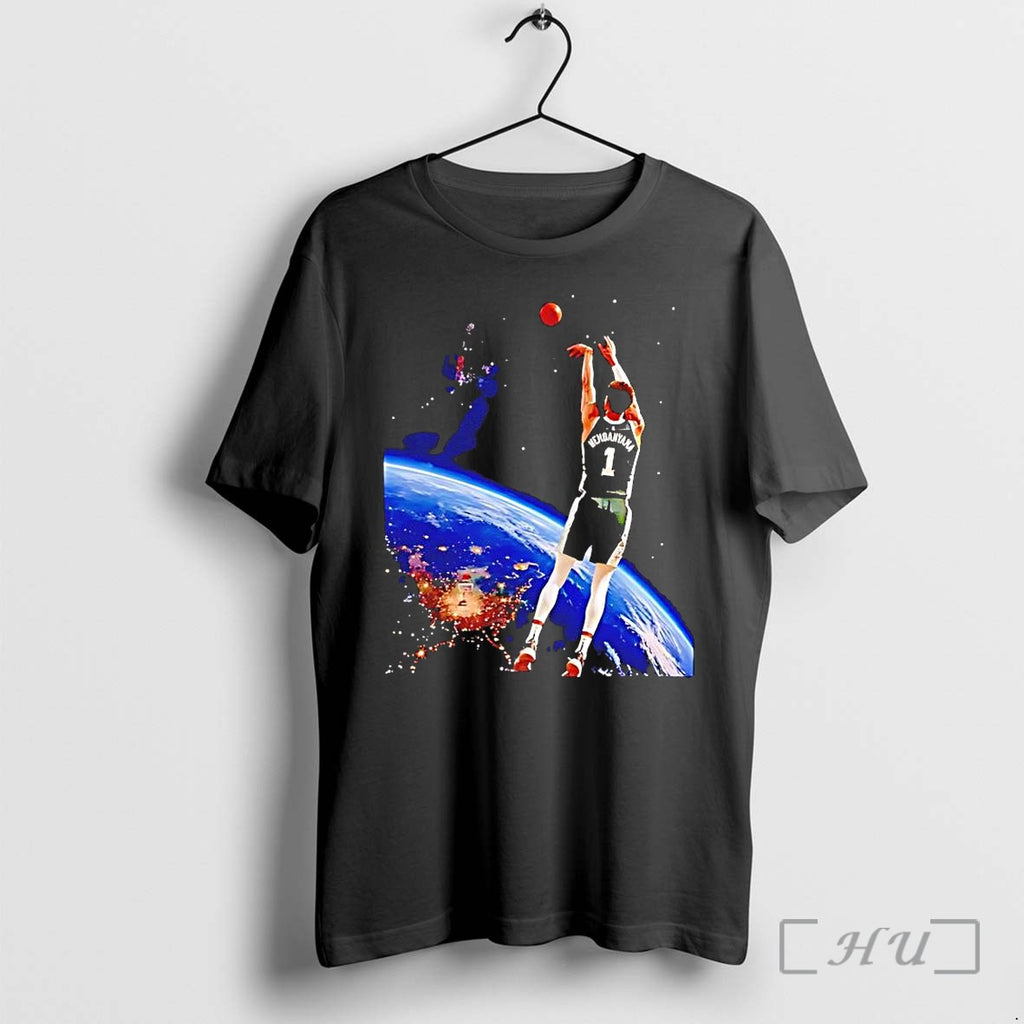 Officials Victor Wembanyama San Antonio Spurs Nba Number 1 Space Basketball Court Premium T Shirts