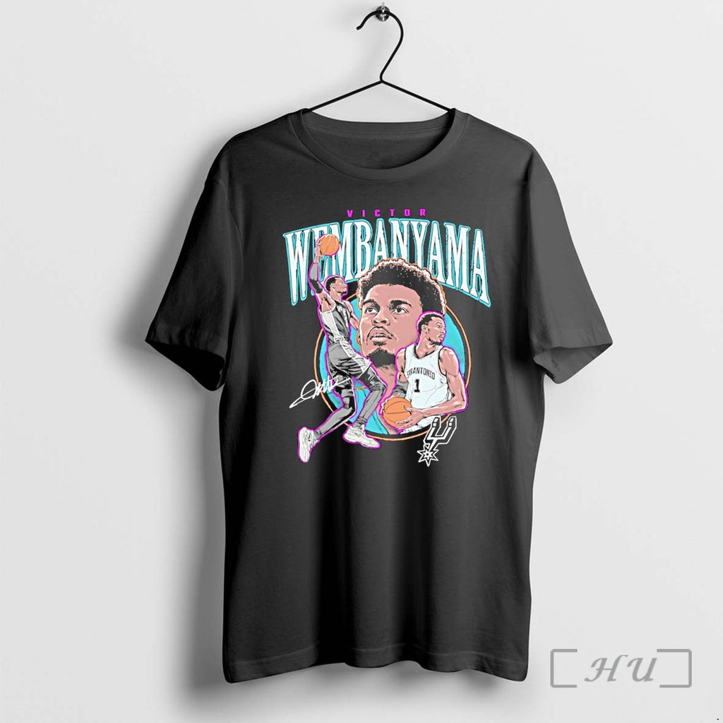 Officials Victor Wembanyama Spurs Collage Circle Player Signature Signature