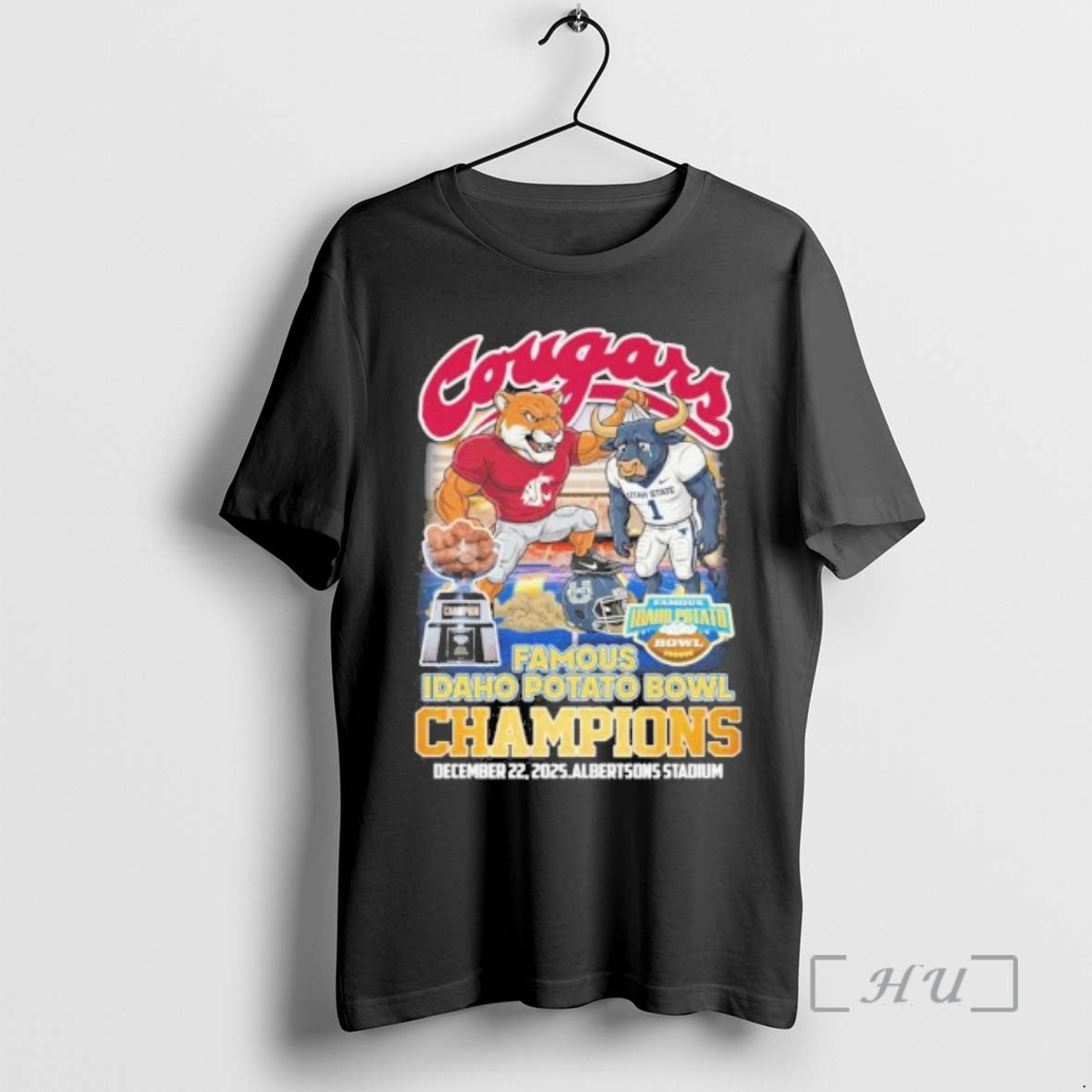 Officials Washington State Cougars Mascot 2025 Idaho Potato Bowl Champions T-Shirts, Hoodie, Sweatshirt
