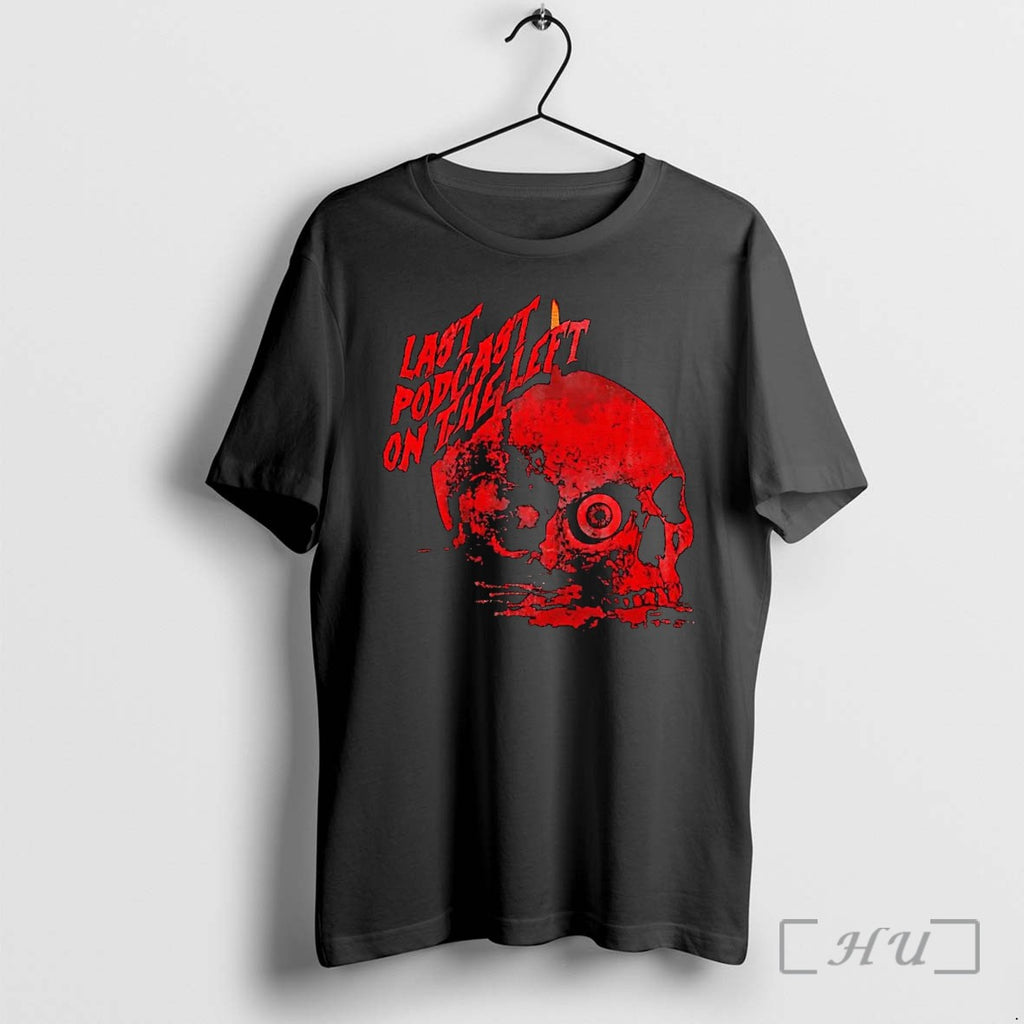 Officials Wickid Drawings Last Podcast On The Left Skull Red Graphic Black Premium T Shirts