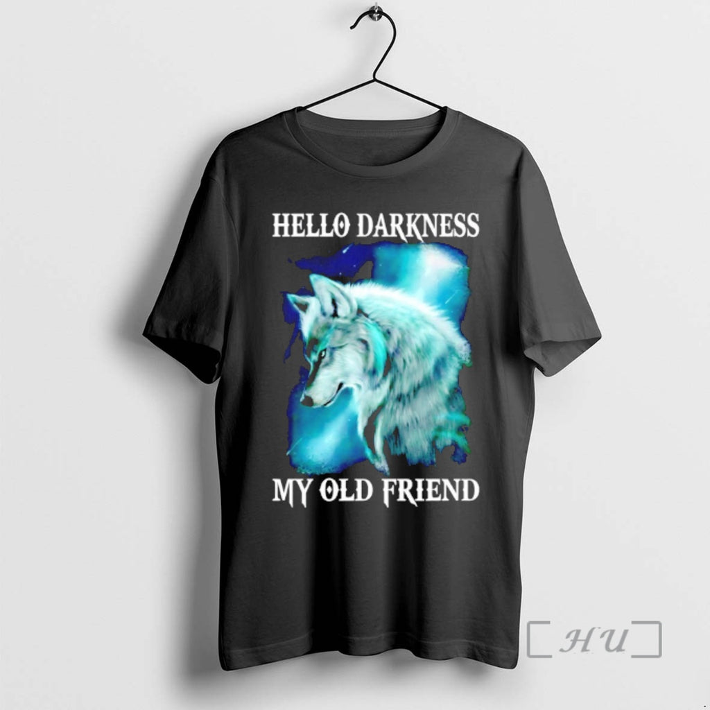 Officials Wolf Hello Darkness My Old Friend Graphic T-Shirts, Hoodie, Sweatshirt | PrintMintTees.com