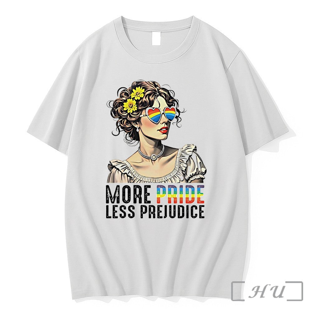 Officials Woman With Floral Hair And Heart Glasses More Pride Less Lgbt Premium T Shirts