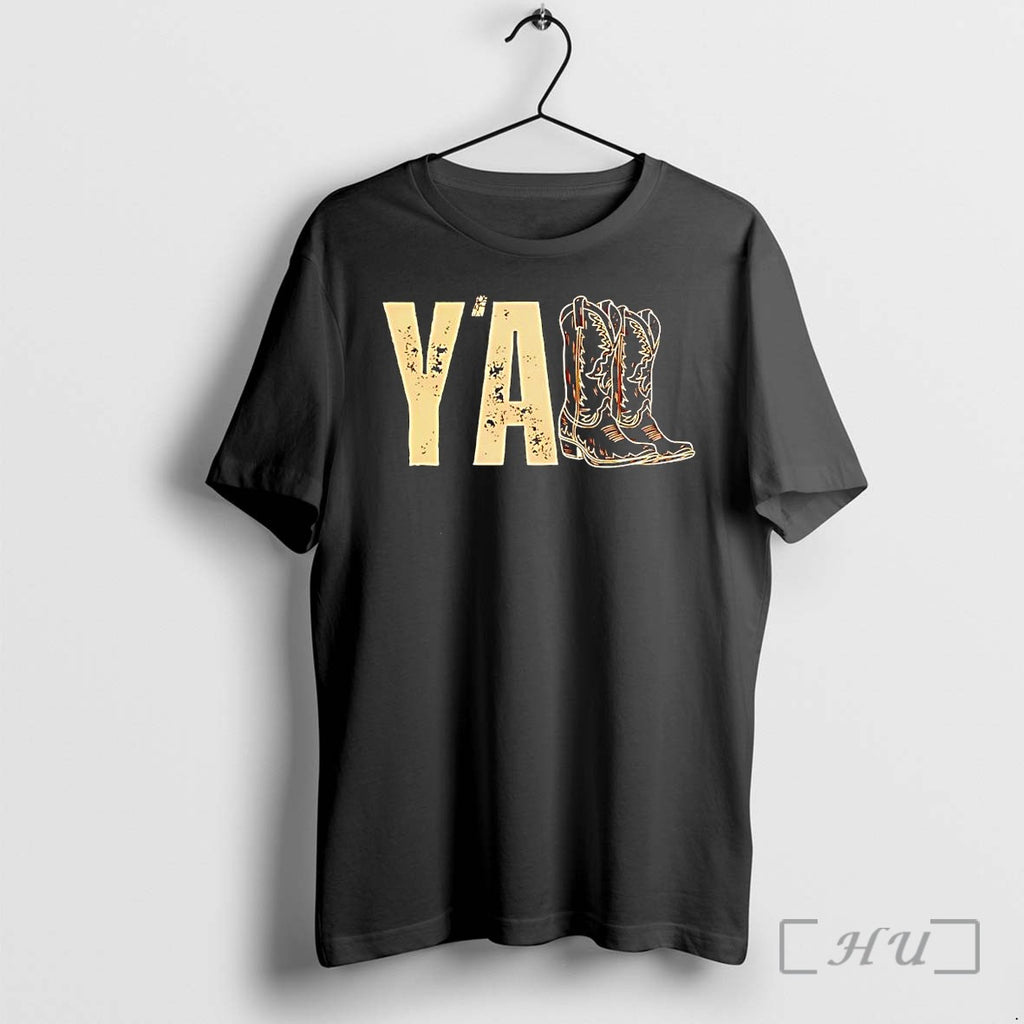Officials Yall Southern Culture Western Lifestyle Cowboy Boots Country Music Fan Ya Premium T Shirts