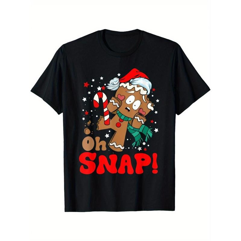 Oh Snap Gingerbread Man Christmas Funny Cookie Baking Xmas men's T-Shirt made in usa Hoodie Sweatshirt | PrintMintTees.com