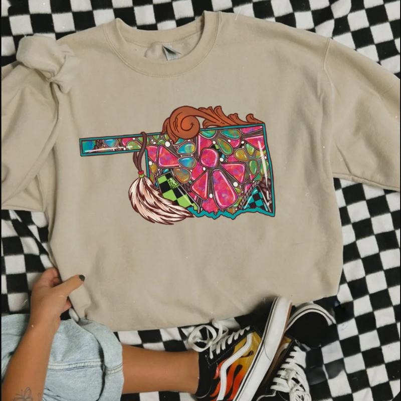 Oklahoma Crewneck vintage sweatshirts, cowgirl outfits, western outfits women clothing, country western girl tops stuff...
