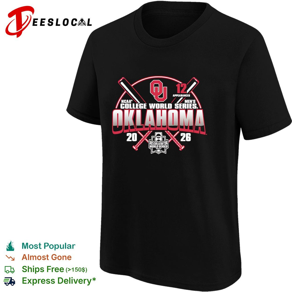 Oklahoma Sooners 12 NCAA College World Series 2026 OU Logo shirt