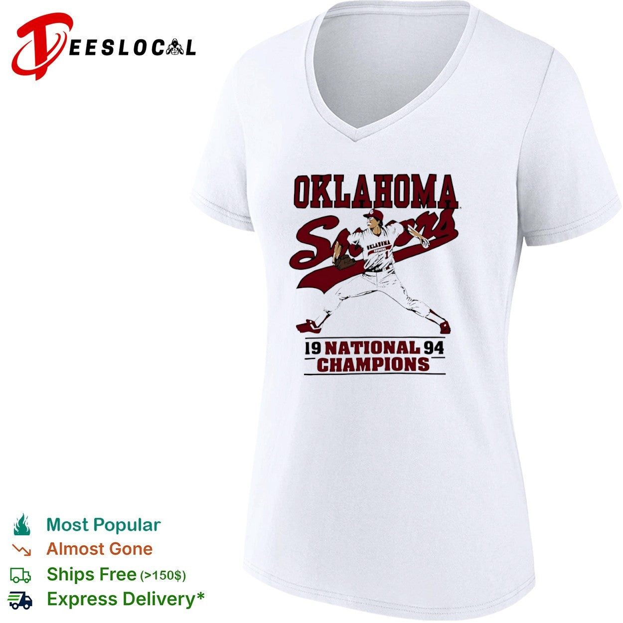 Oklahoma Sooners 1994 national champions baseball player shirt