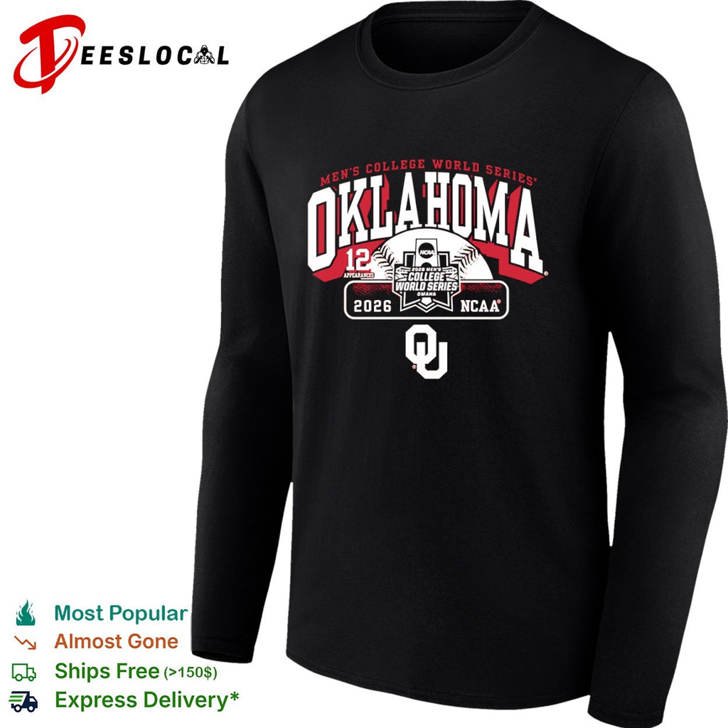 Oklahoma Sooners 2026 Men_s College World Series 12 Appearances NCAA OU Logo shirt