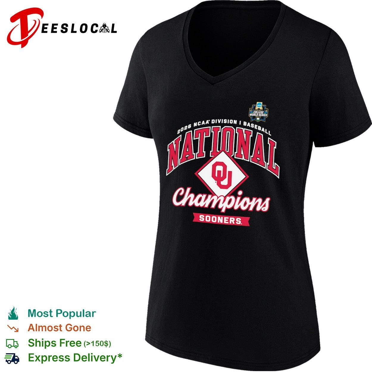 Oklahoma Sooners 2026 NCAA baseball national champions shirt