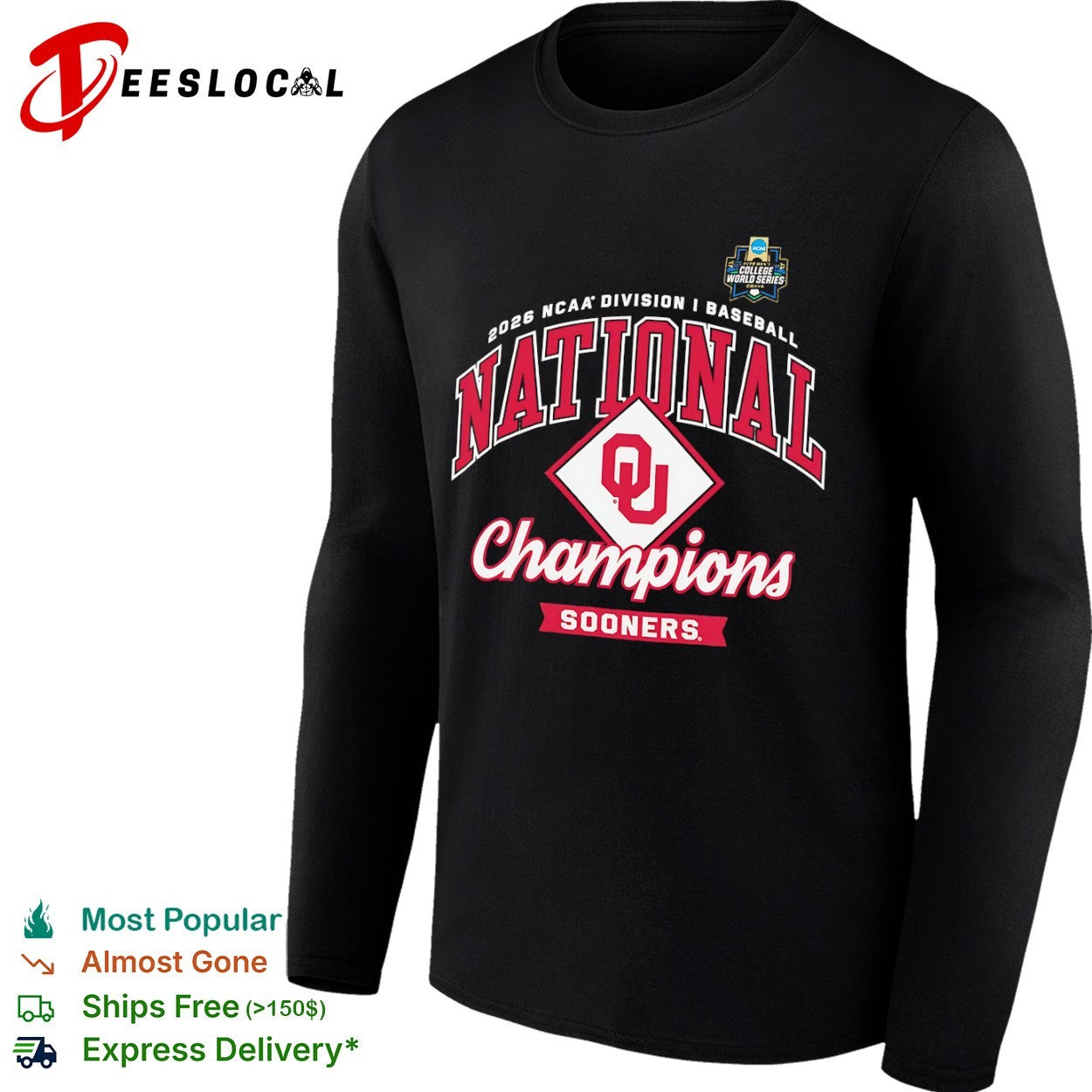 Oklahoma Sooners 2026 NCAA baseball national champions shirt