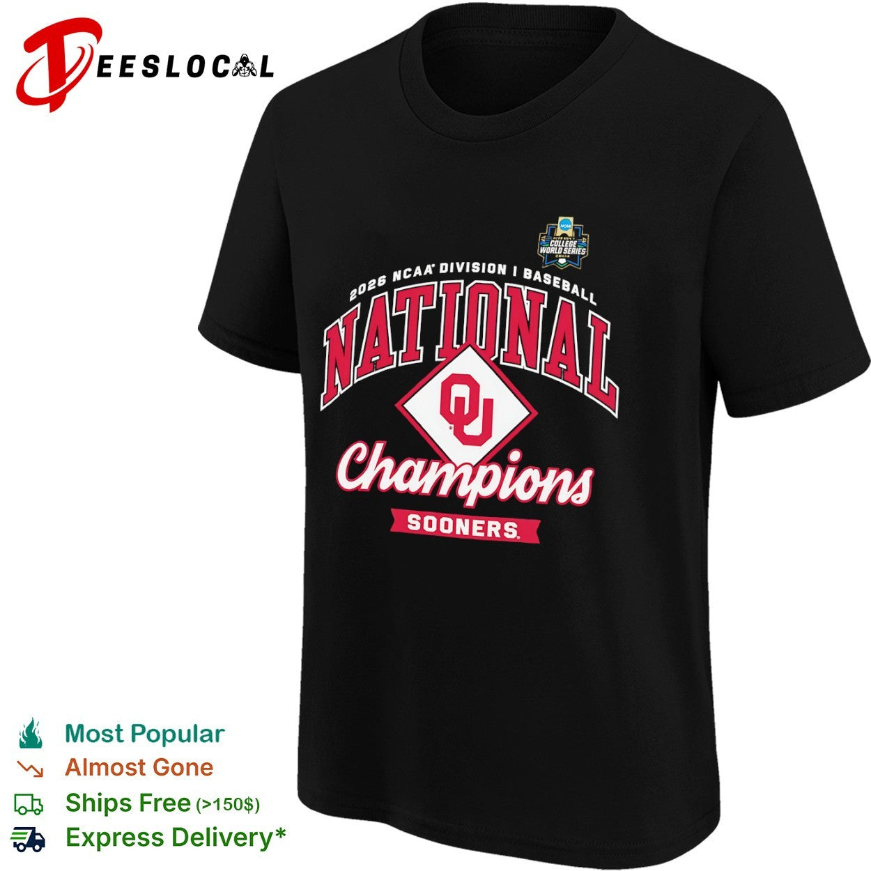 Oklahoma Sooners 2026 NCAA baseball national champions shirt