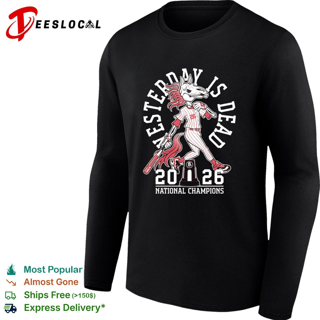 Oklahoma Sooners Barstool Sports yesterday is dead 2026 national champions horse skeleton shirt