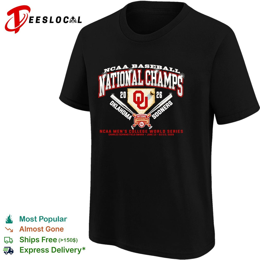 Oklahoma Sooners NCAA Baseball National Champs 2026 College World Series shirt