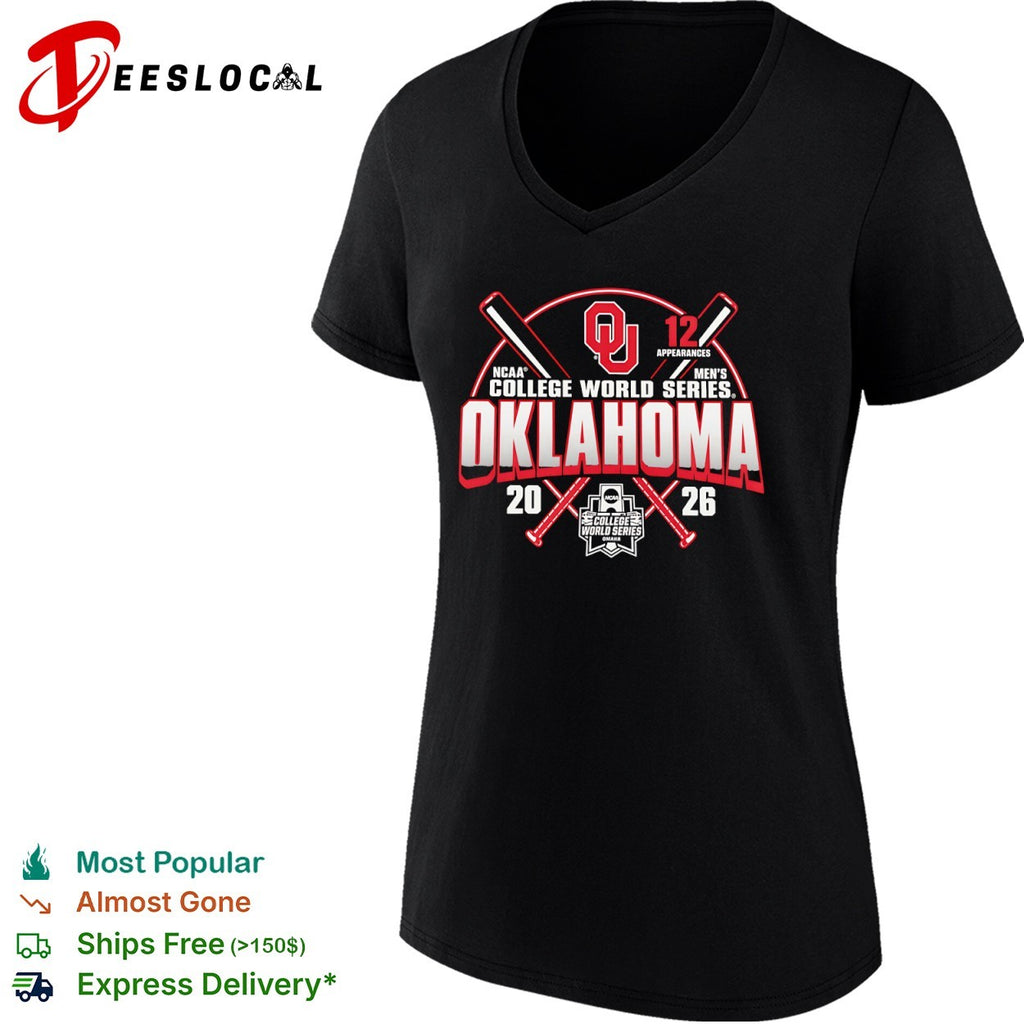 Oklahoma Sooners NCAA men college world series 2026 baseball shirt