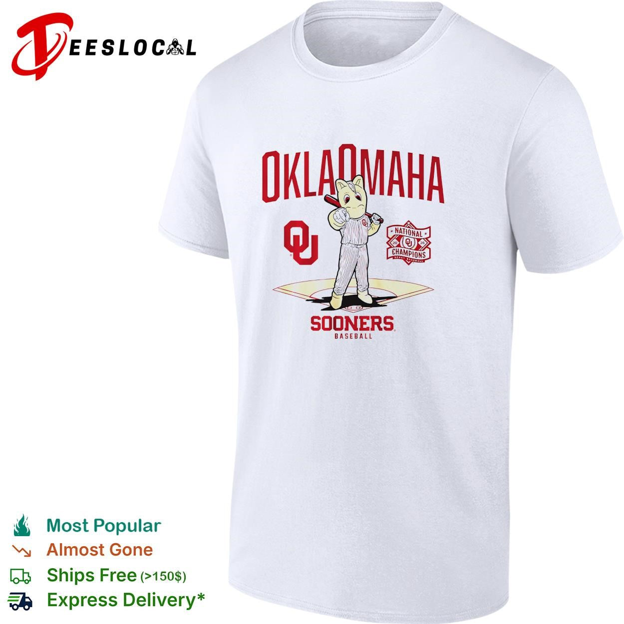 Oklahoma Sooners baseball mascot puppy national champions shirt