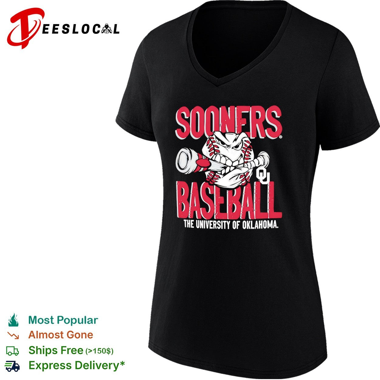Oklahoma Sooners baseball university of OU angry character shirt
