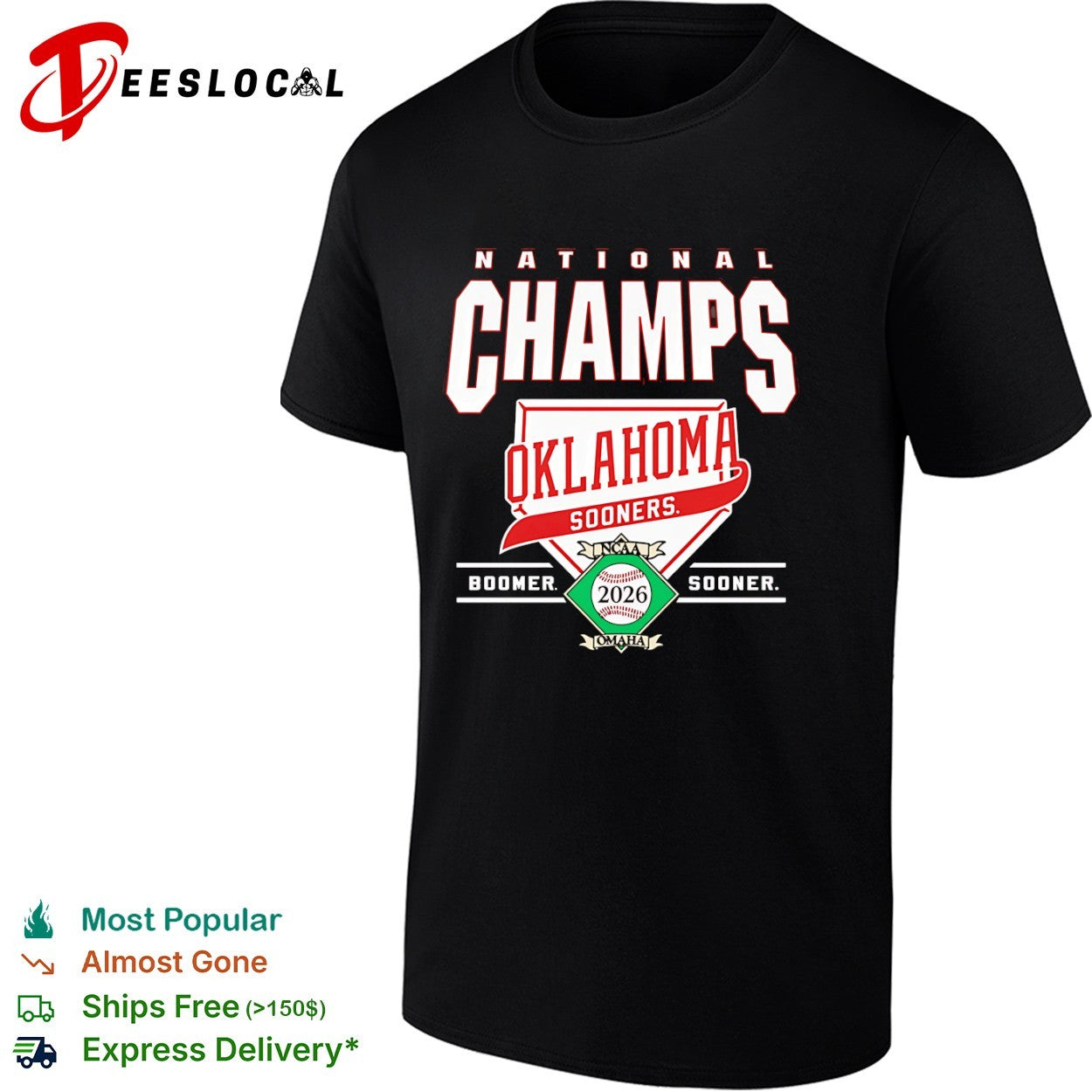 Oklahoma Sooners boomer home plate national champs NCAA 2026 Omaha shirt