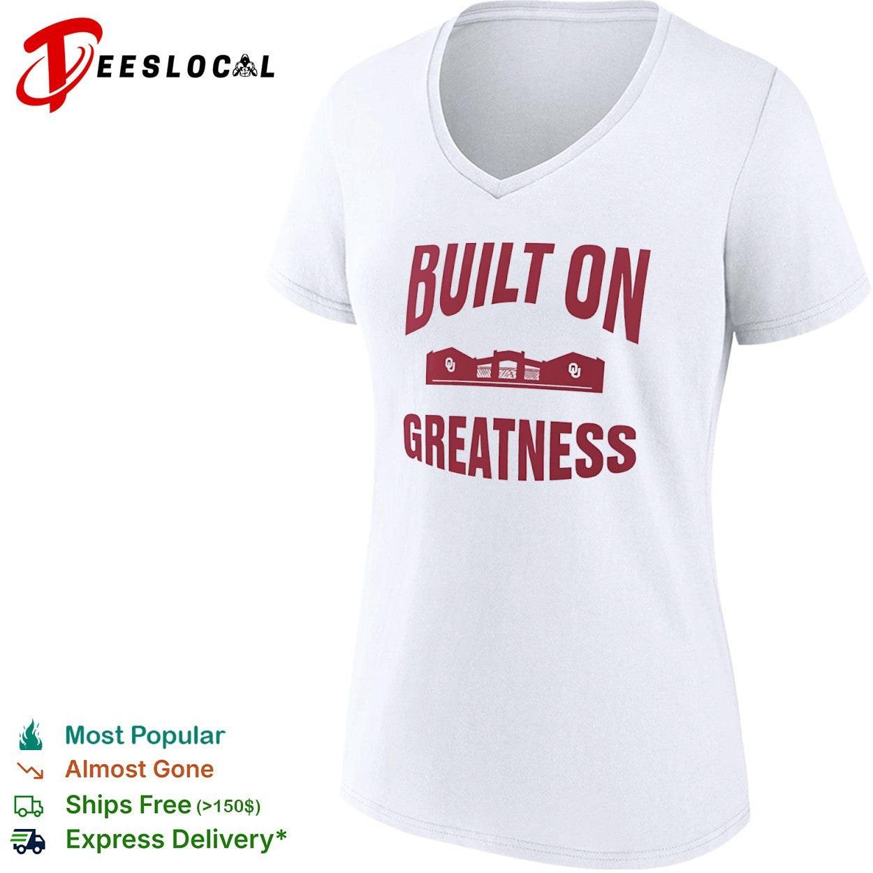 Oklahoma Sooners college stadium built on greatness shirt