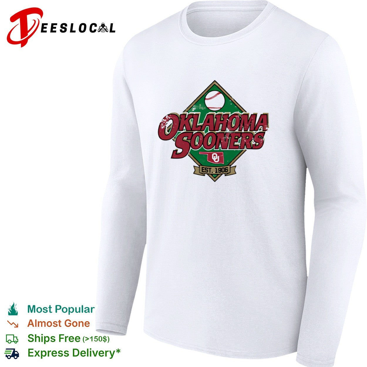 Oklahoma Sooners est 1906 baseball diamond logo shirt
