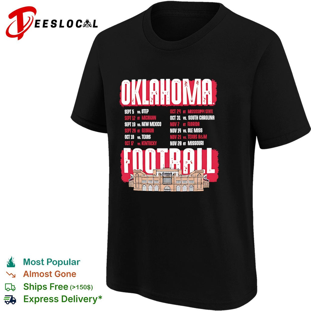 Oklahoma Sooners football schedule stadium shirt