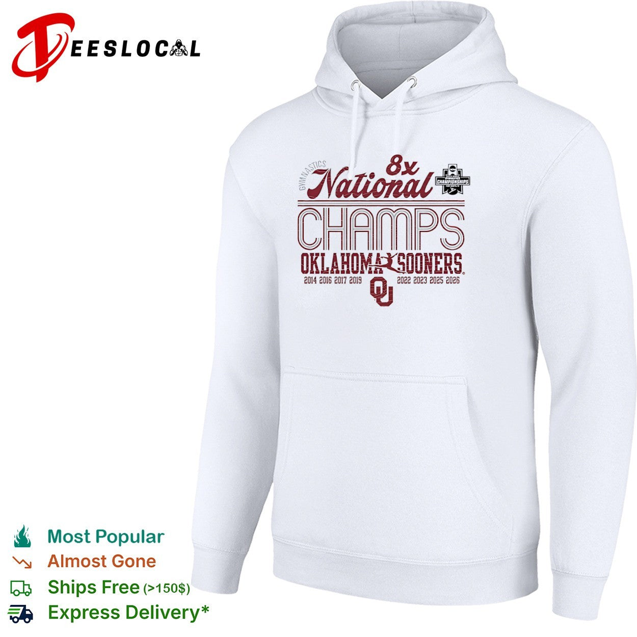 Oklahoma Sooners gymnastics 8x National Champs 2026 shirt