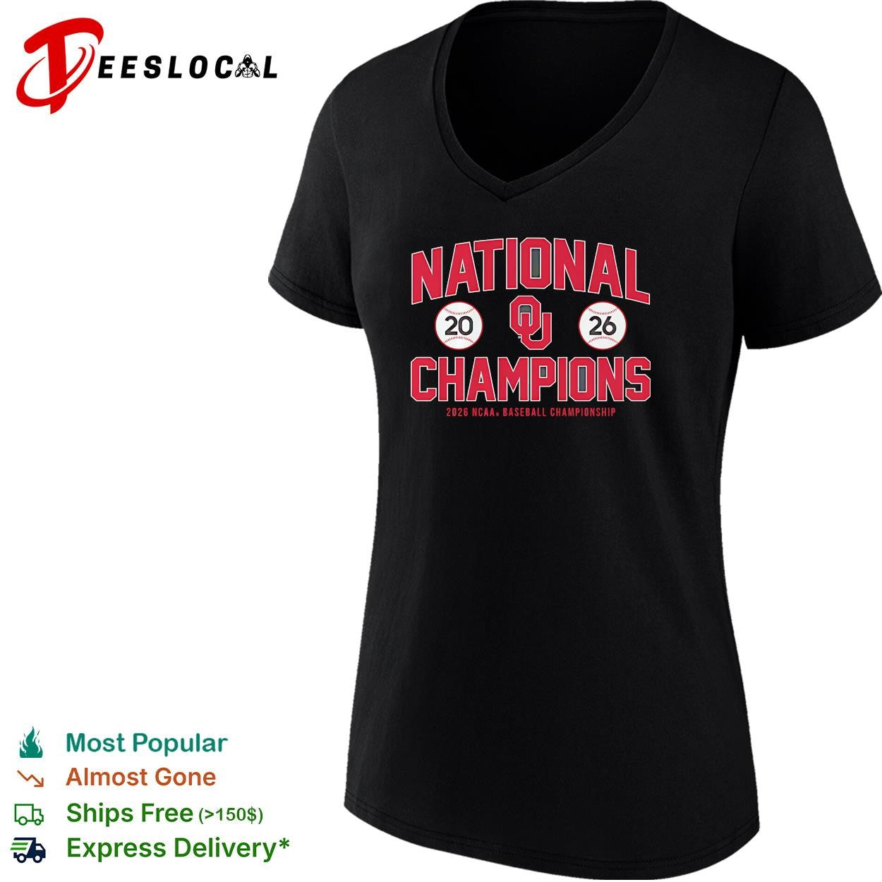 Oklahoma Sooners national champions 2026 NCAA baseball championship shirt