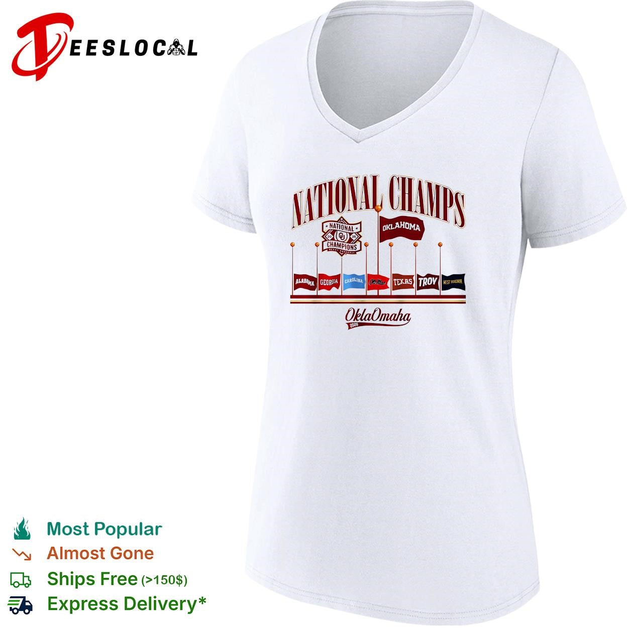 Oklahoma Sooners national champs 2026 pennants flags shirt