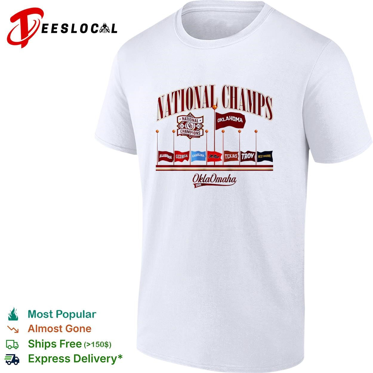 Oklahoma Sooners national champs 2026 pennants flags shirt