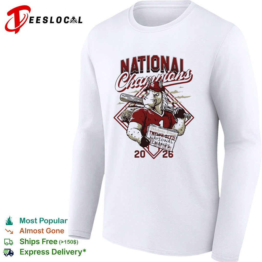 Oklahoma Sooners twelve seed national champions 2026 baseball horse mascot shirt