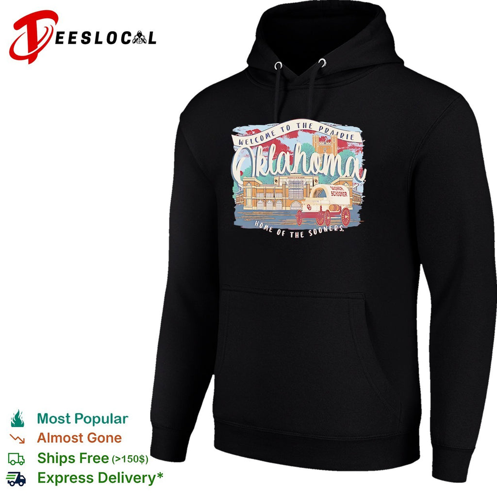Oklahoma Sooners welcome to the prairie home of the stadium wagon shirt