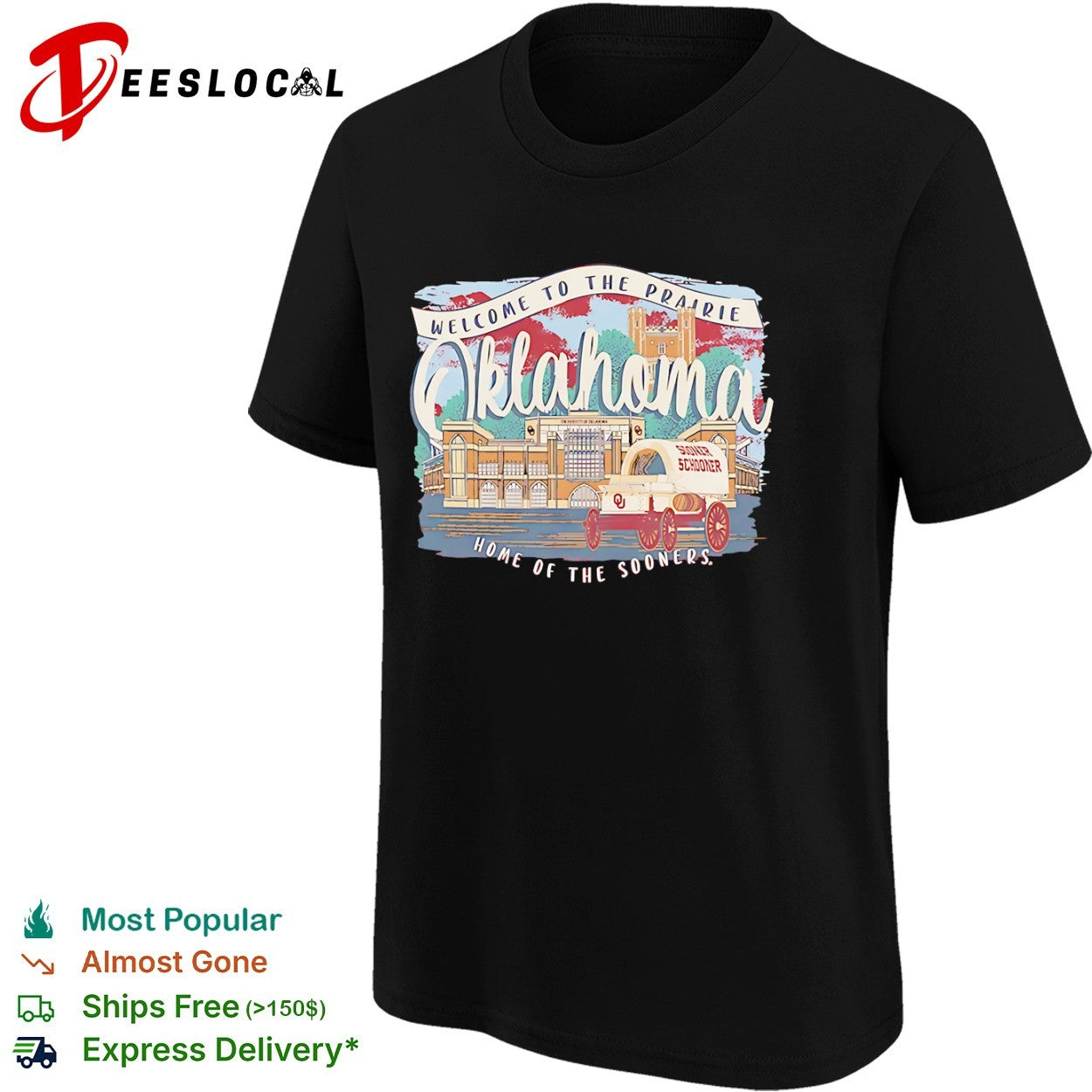 Oklahoma Sooners welcome to the prairie home of the stadium wagon shirt