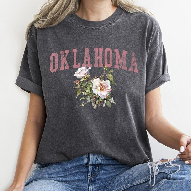 Oklahoma State Flower Comfort Colors Tshirt Hoodie Sweatshirt | PrintMintTees.com